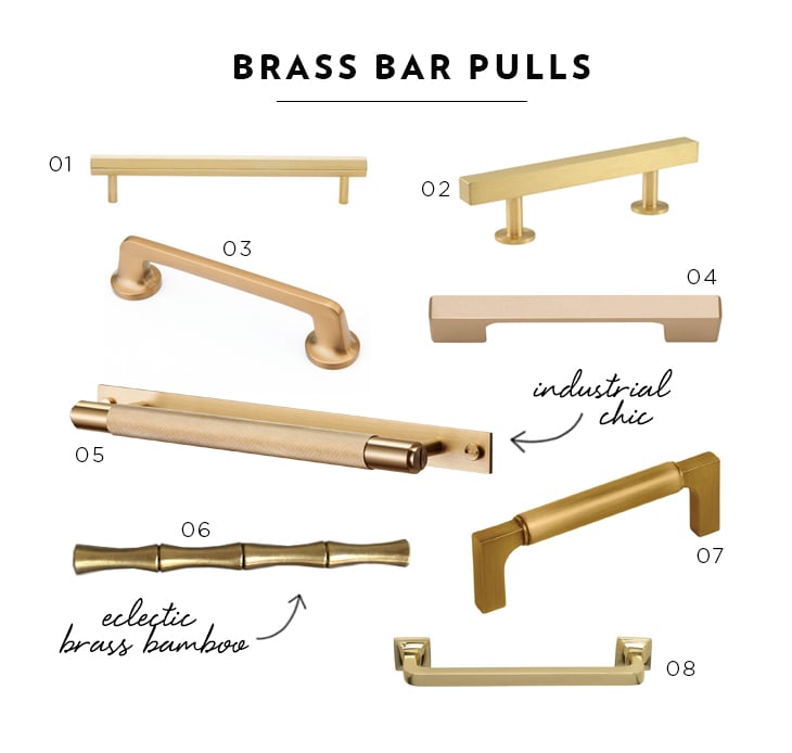 Brass Bar Pulls Cabinetry Hardware