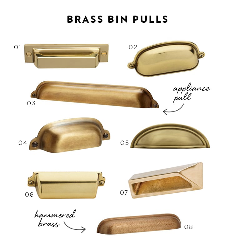 Brass Bin Pulls Cabinetry Hardware