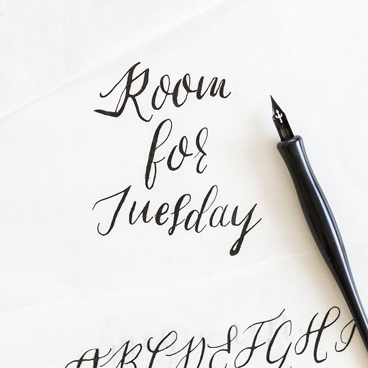 room for tuesday calligraphy