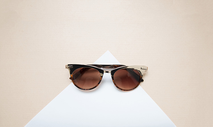 Brass and Tortoise Shell Cat Eye Sunglasses