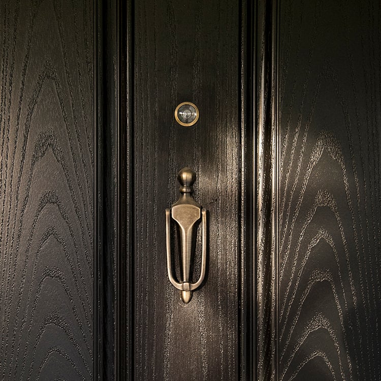 Front Door with Brass Hardware