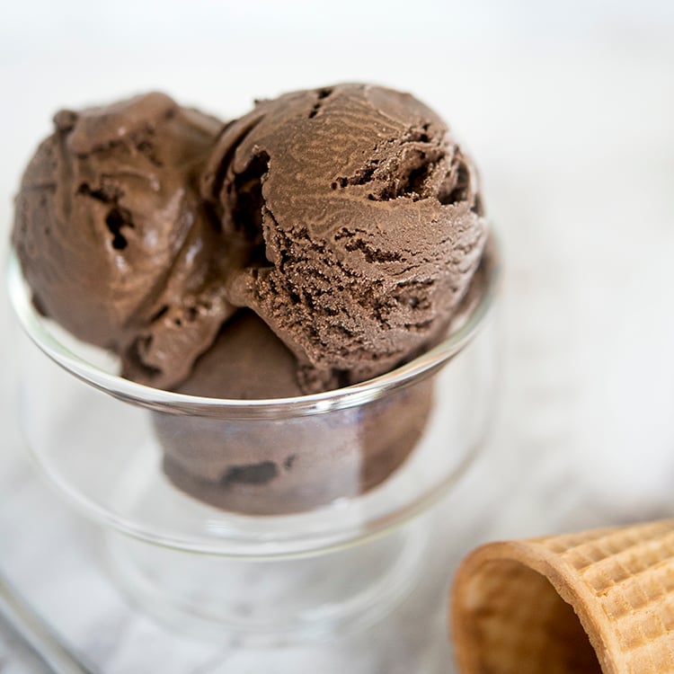 Scoops of Dark Chocolate Ice Cream