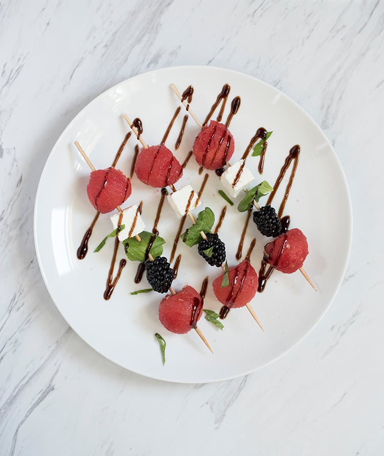 Watermelon and Feta Skewer with Balsamic