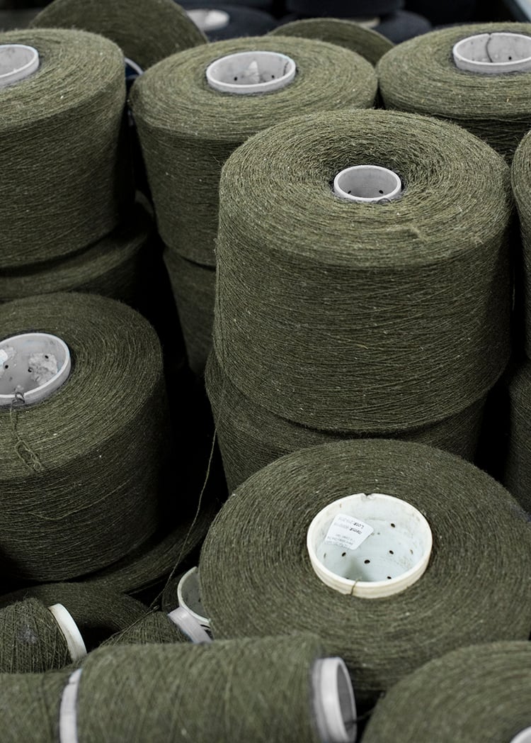 Army Green Spools of Wool