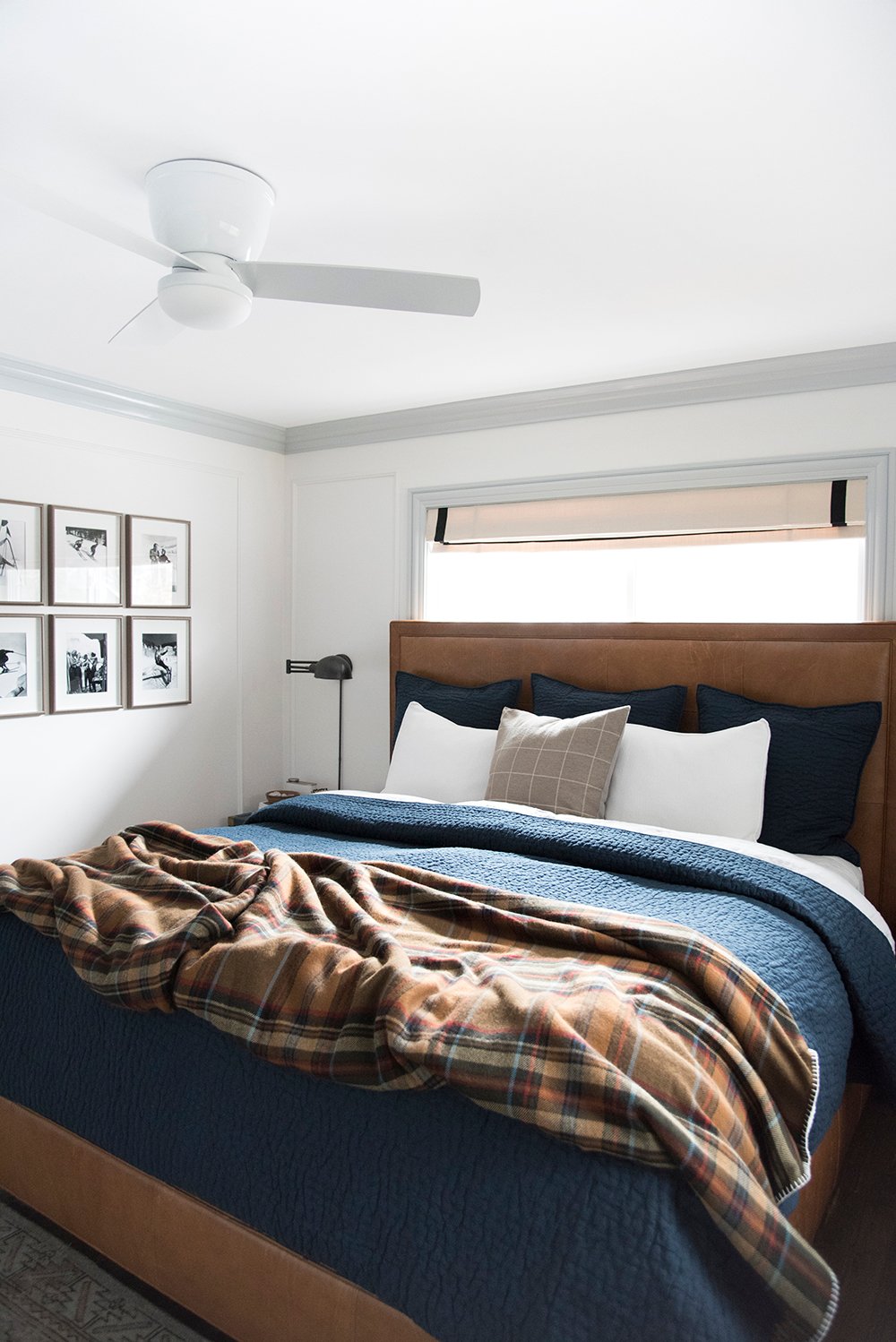cozy master bedroom for fall and winter with plaid bedding - roomfortuedsay.com