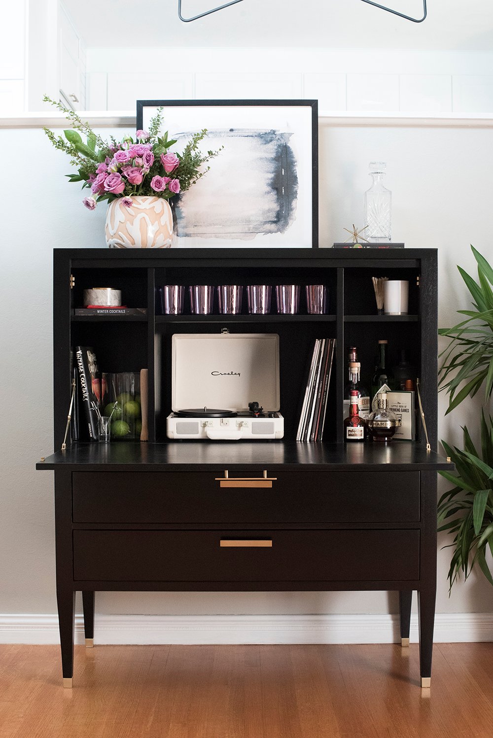 Styling a Glam Bar Cabinet - roomfortuesday.com