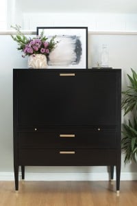 Styling a Glam Bar Cabinet