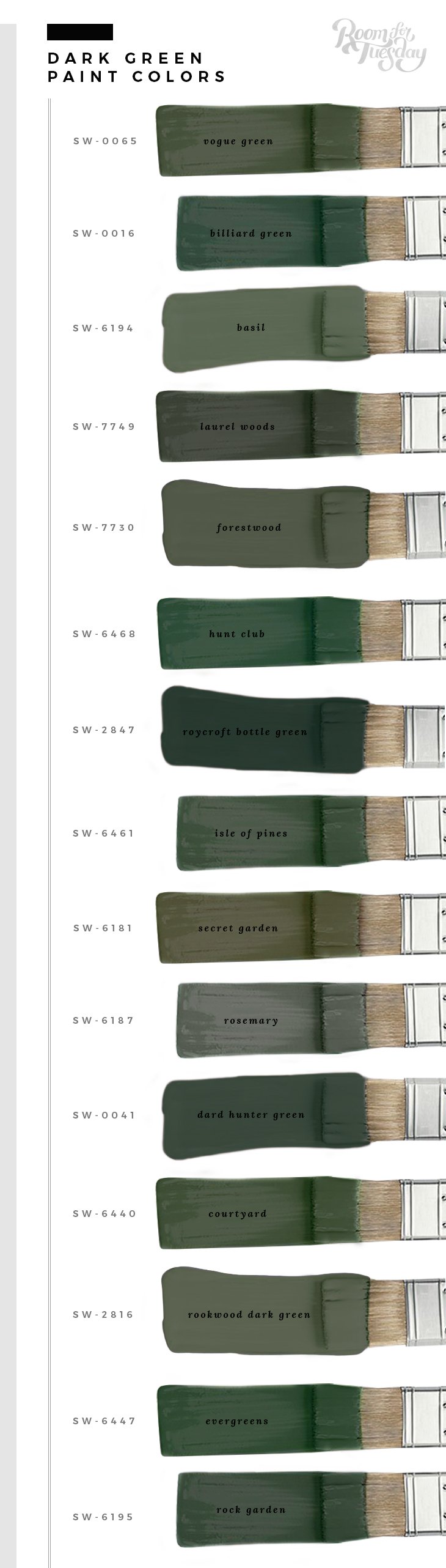 My Favorite Green Paint Colors - Room for Tuesday