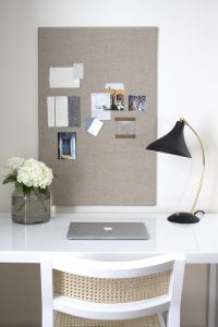 DIY Linen Office Organization Board