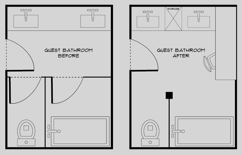 Our Guest Bath Design Plan & Before Images - roomfortuesday.com