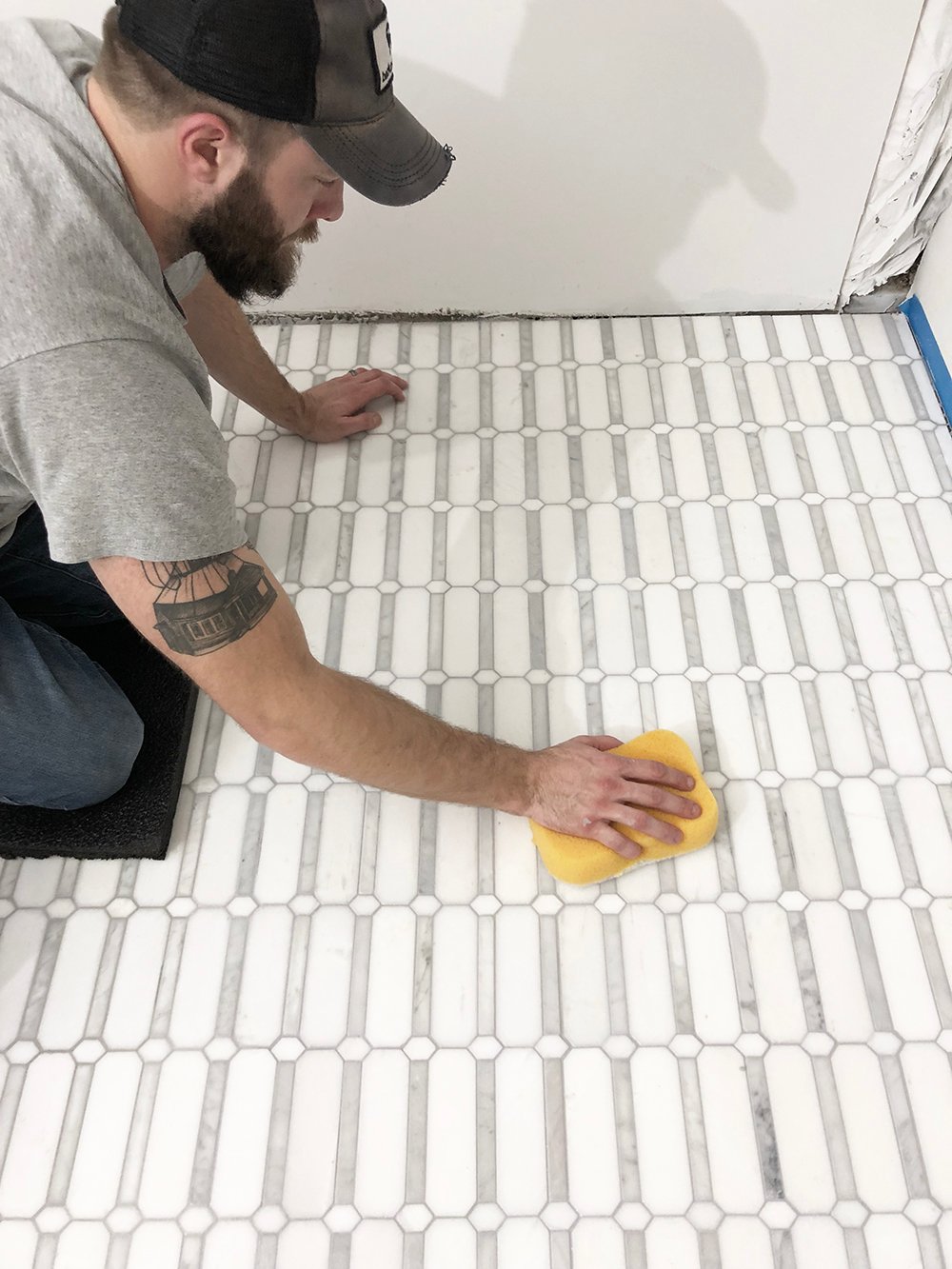 How to Install Mosaic Floor Tile + My Favorite Marble Mosaics - roomfortuesday.com