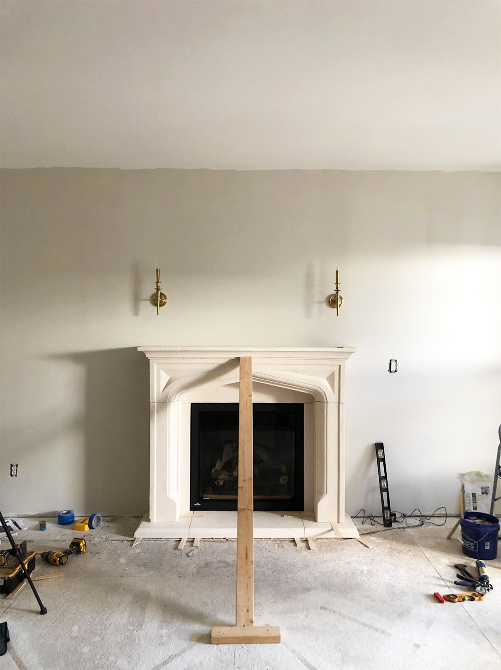 Fireplace Makeover + Cast Mantel Options - roomfortuesday.com