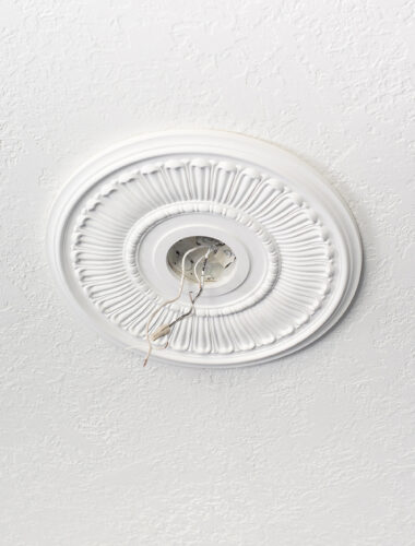 How to Install a Ceiling Medallion - Room for Tuesday