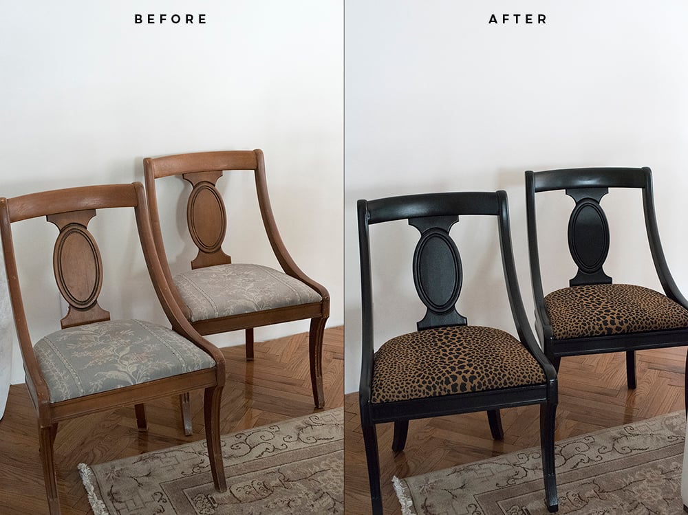 My Animal Print Chairs - A Quick Makeover : roomfortuesday.com