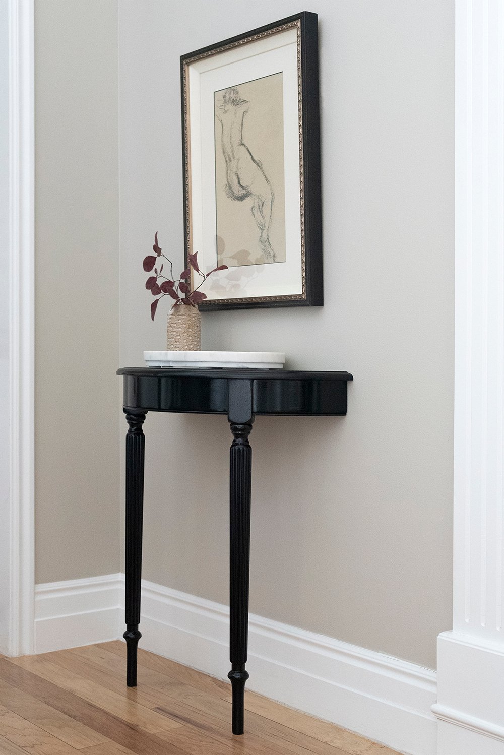 Demilune Table Makeover - roomfortuesday.com