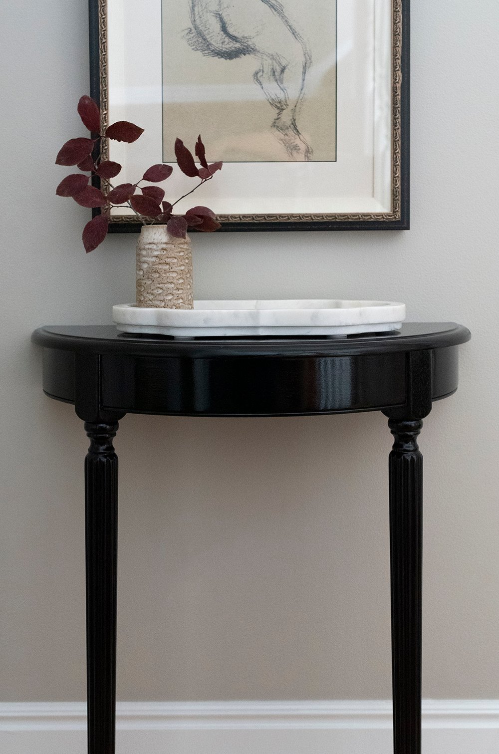 Demilune Table Makeover - roomfortuesday.com