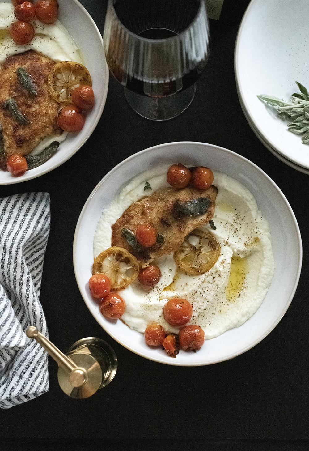 Lemon Butter Chicken with Whipped Cauliflower - roomfortuesday.com