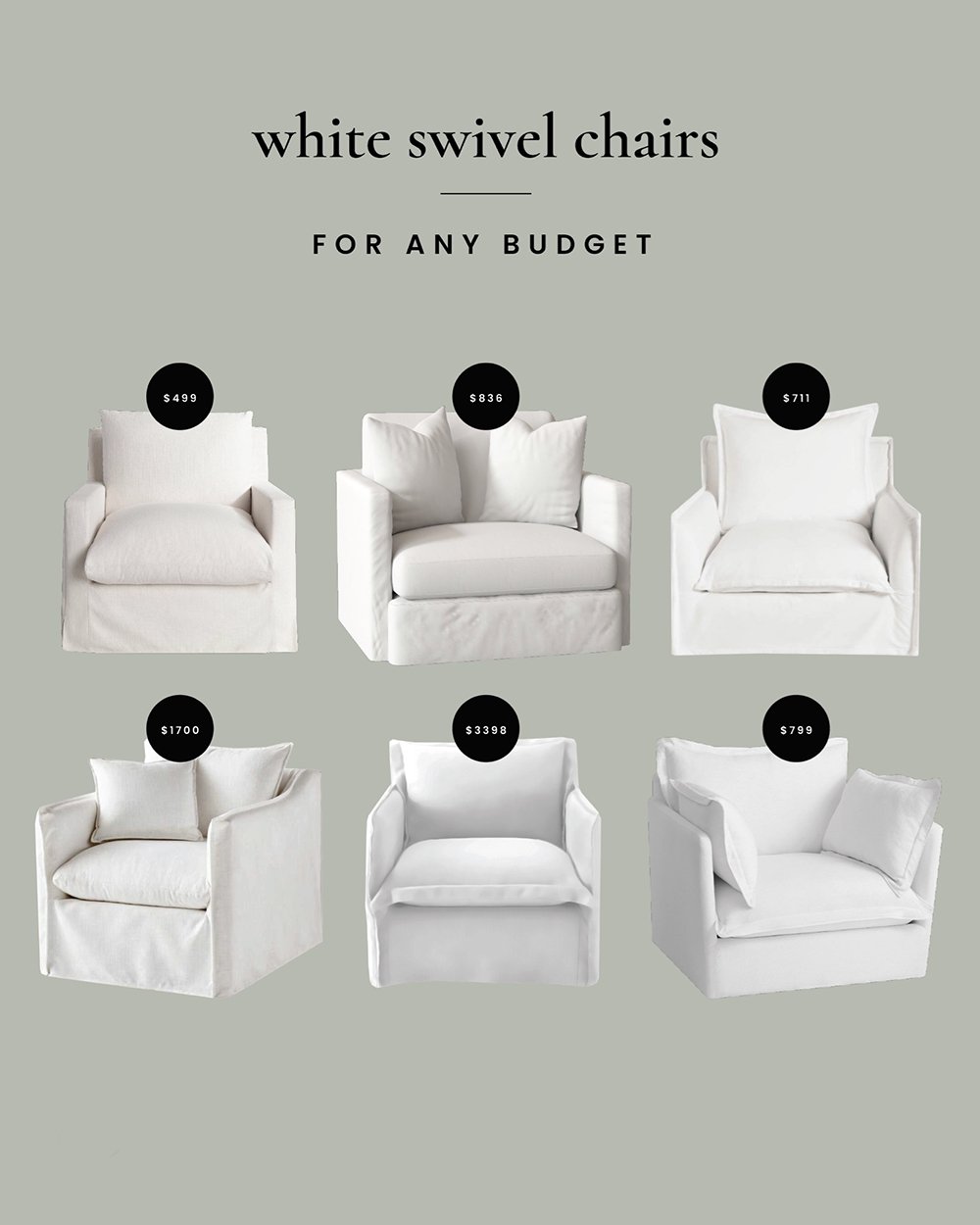 White Swivel Chairs for Any Budget - roomfortuesday.com