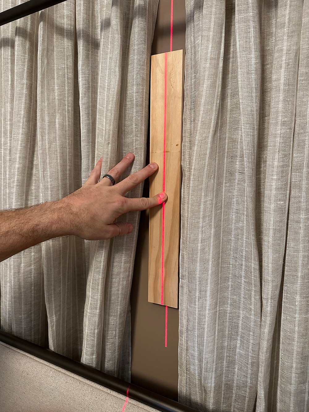 How to Hang Artwork in Front of Curtains - roomfortuesday.com