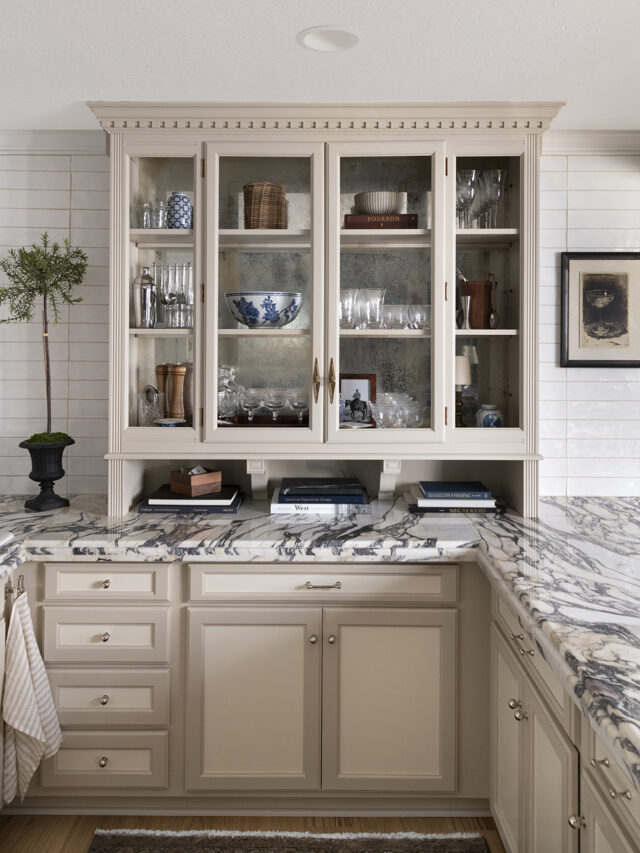 Vintage Hutch Transformation... Our Built-In Bar Cabinet