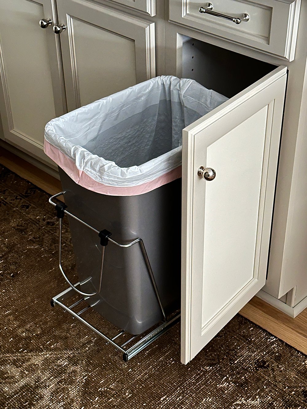 How to Install a Hidden Kitchen Trash Can - roomfortuesday.com