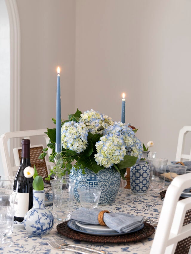 Blue & White Tablescape for Spring and Summer