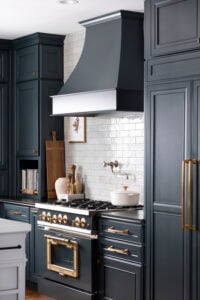 Soapstone Countertops in Kitchen with Dark Navy Cabinets