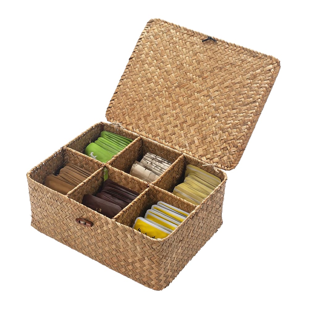 Woven Tea Basket Organizer