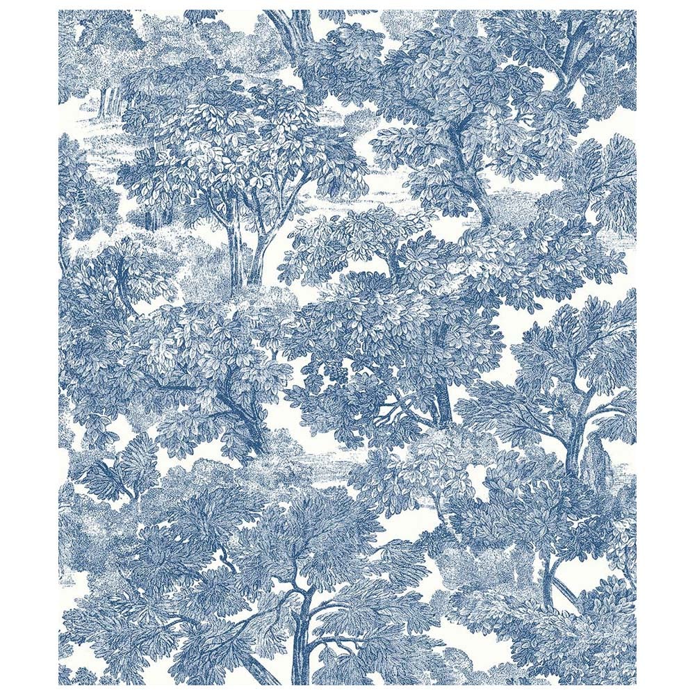 Blue Toile Wallpaper
