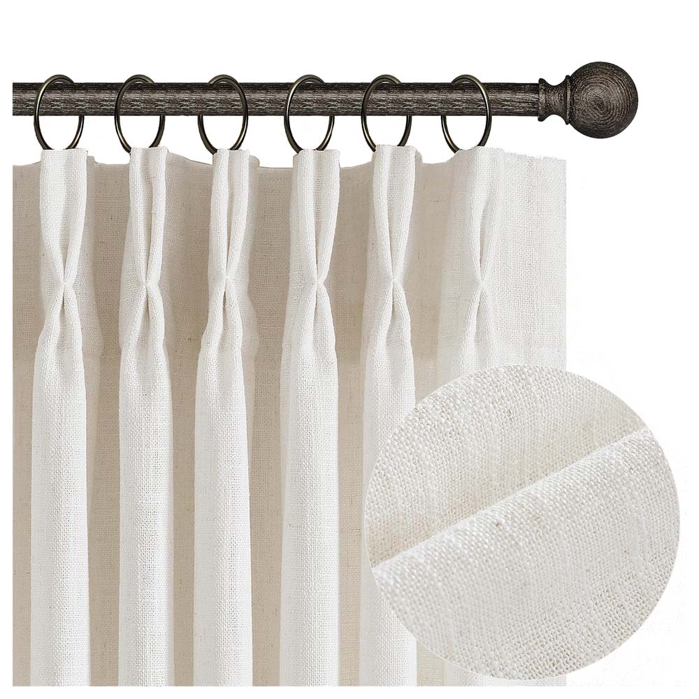 Natural Pinch Pleated Linen Curtains