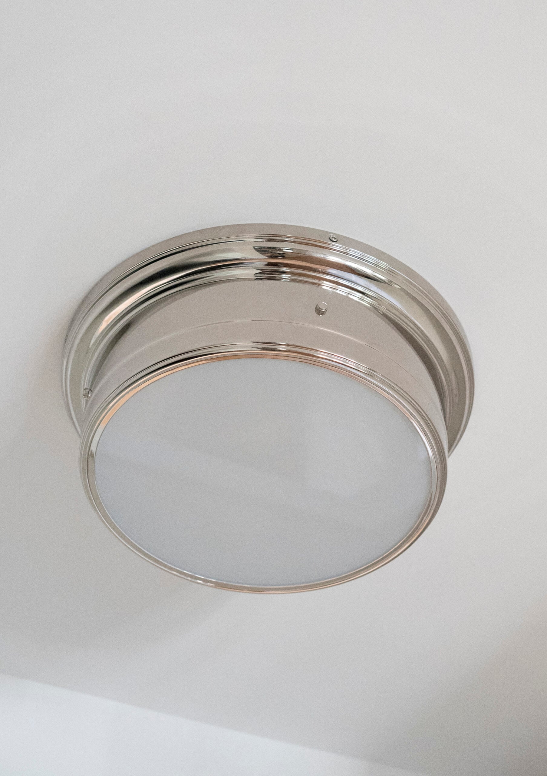 Polished Nickel Flush Mount Light Fixture