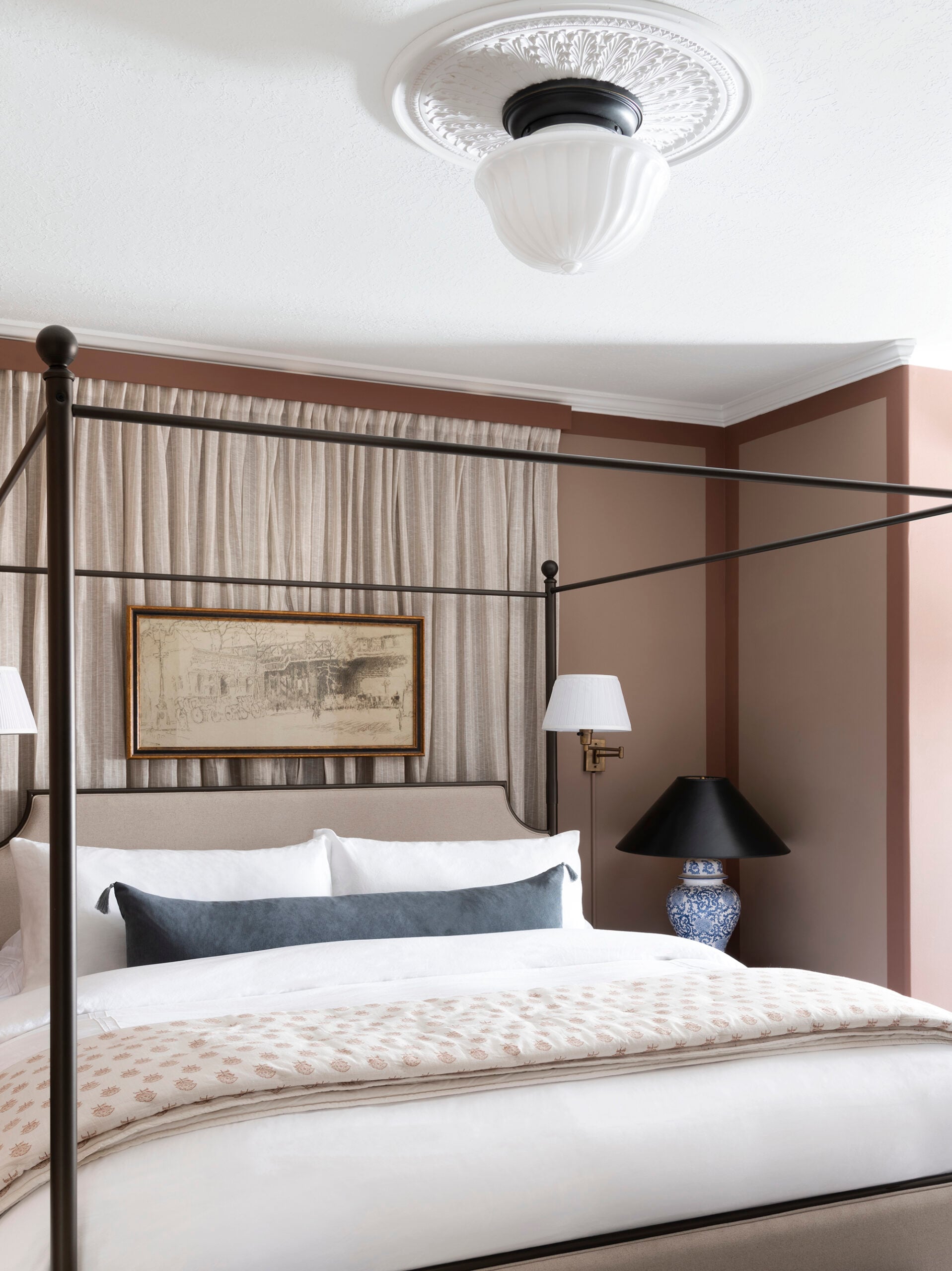 Semi Flush Mount Light Fixture Above Bed