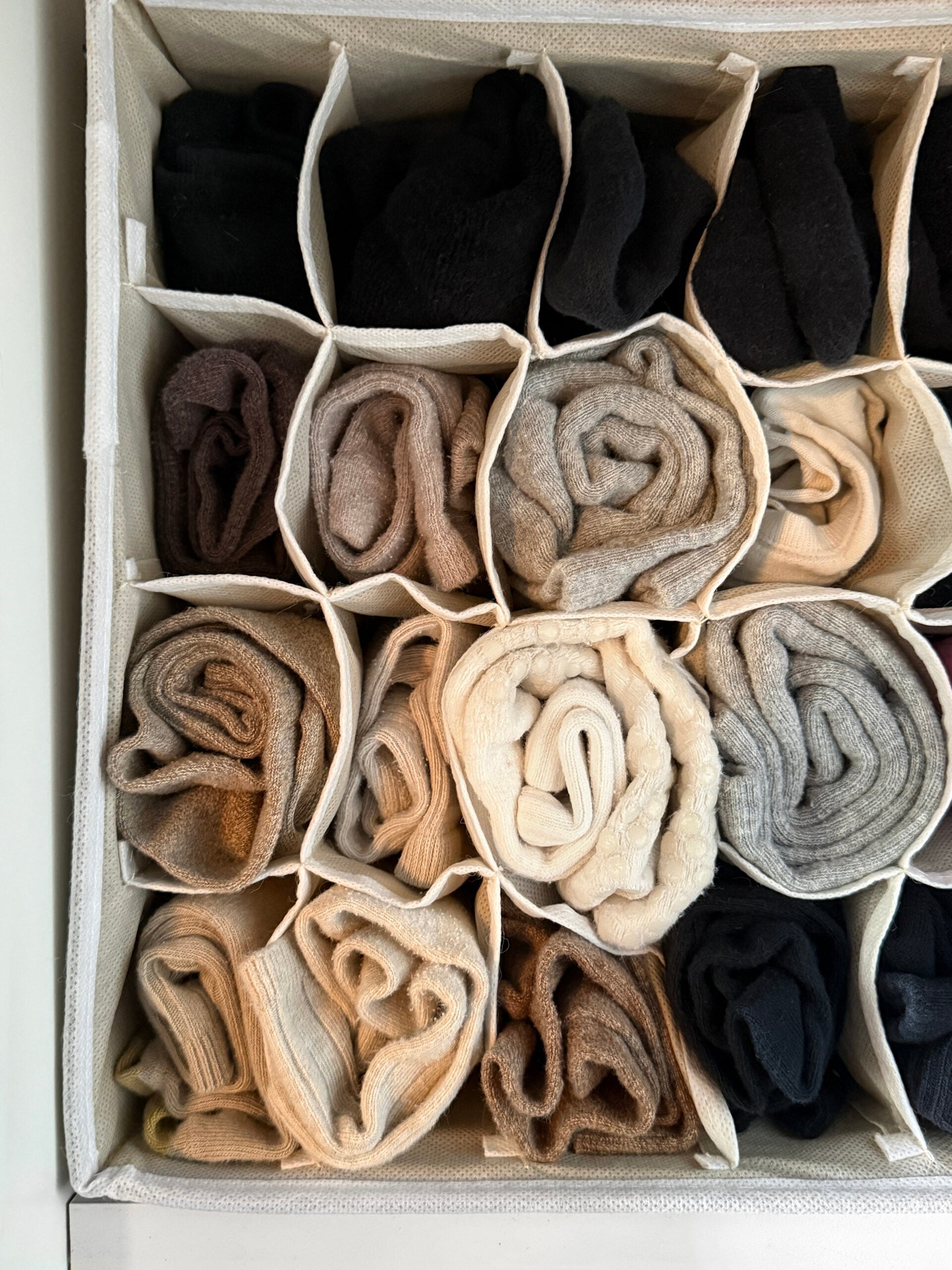 Sock Drawer Storage Organizer in Closet Drawer