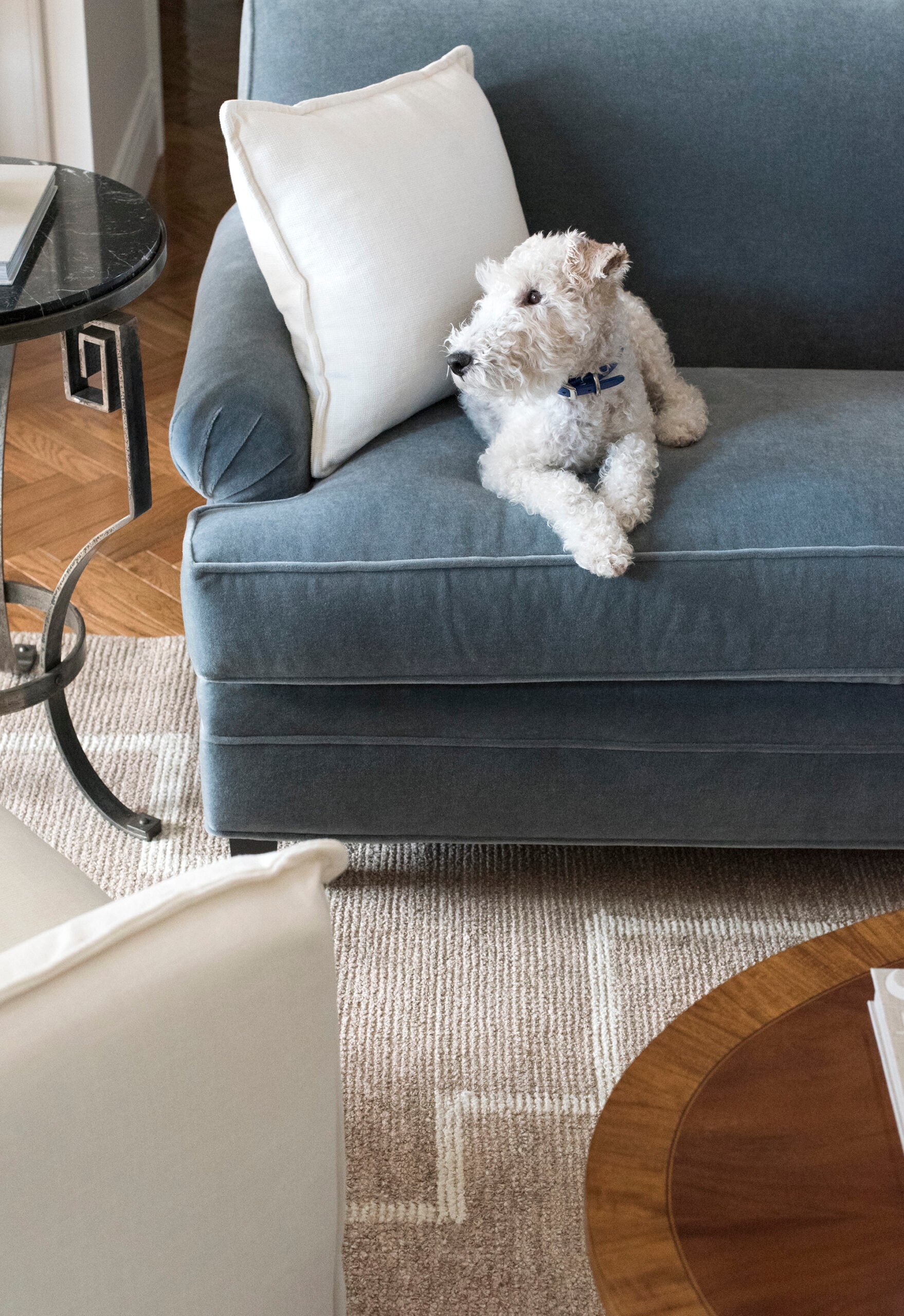 Custom Velvet Sofa with Rolled English Arms