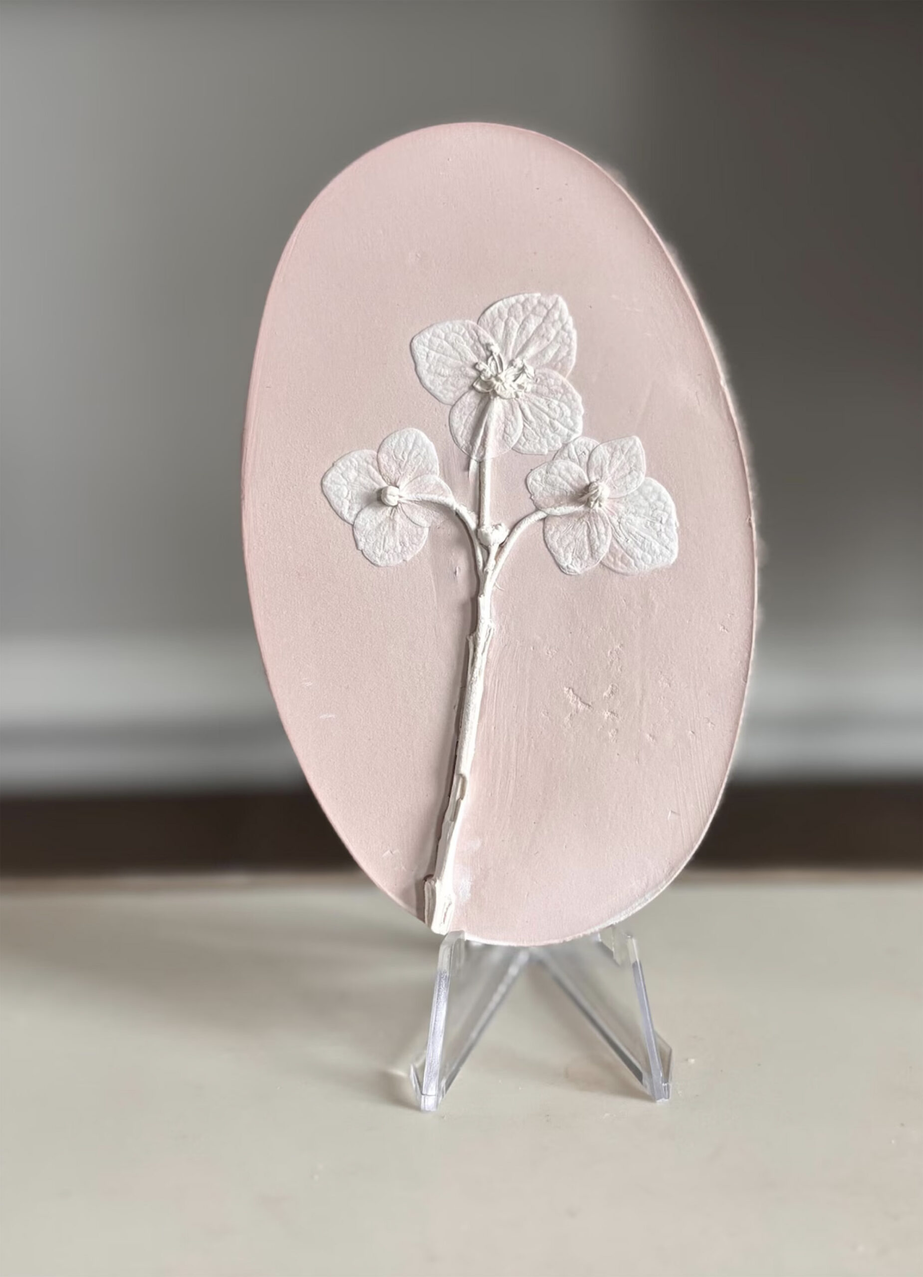 Pink Floral Intaglio Relief