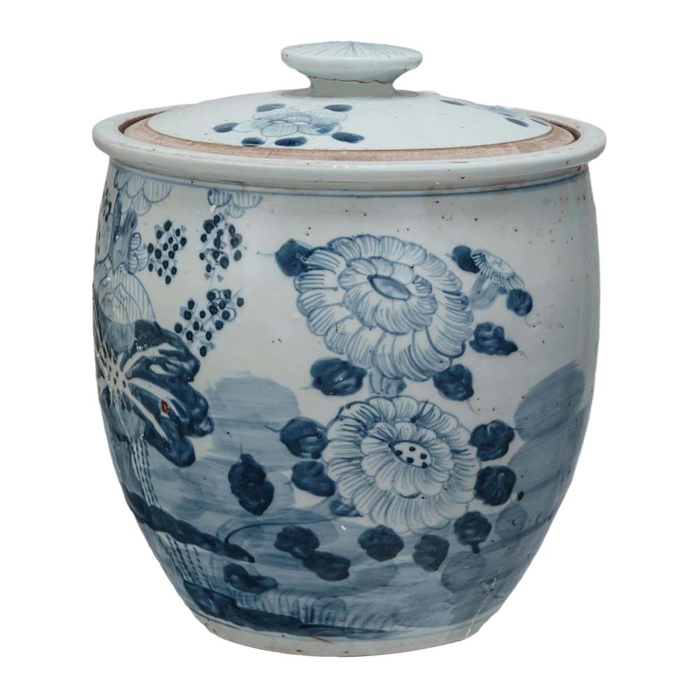 Porcelain Lotus Ginger Jar