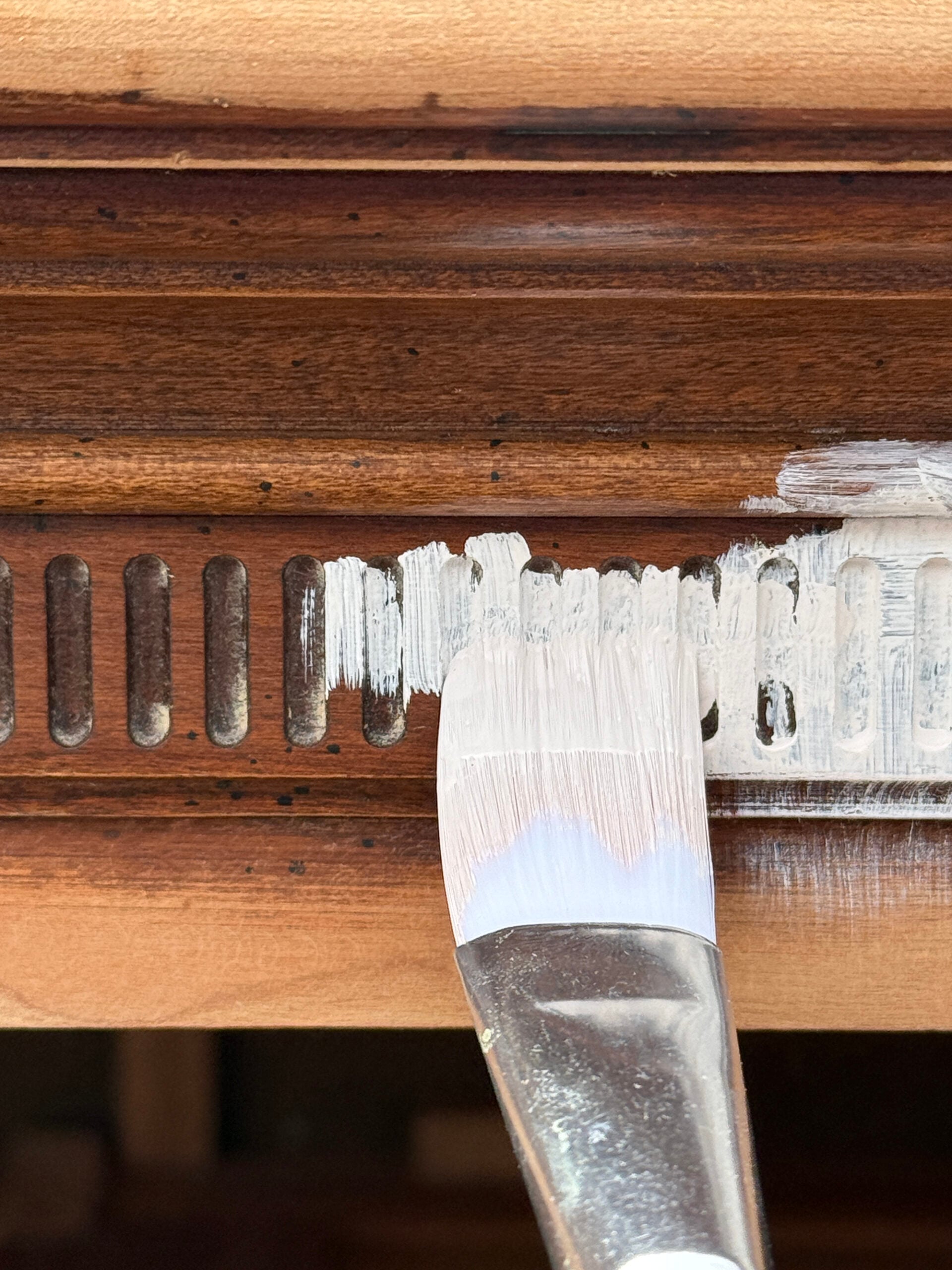 Brushing Intricate Details on Dresser