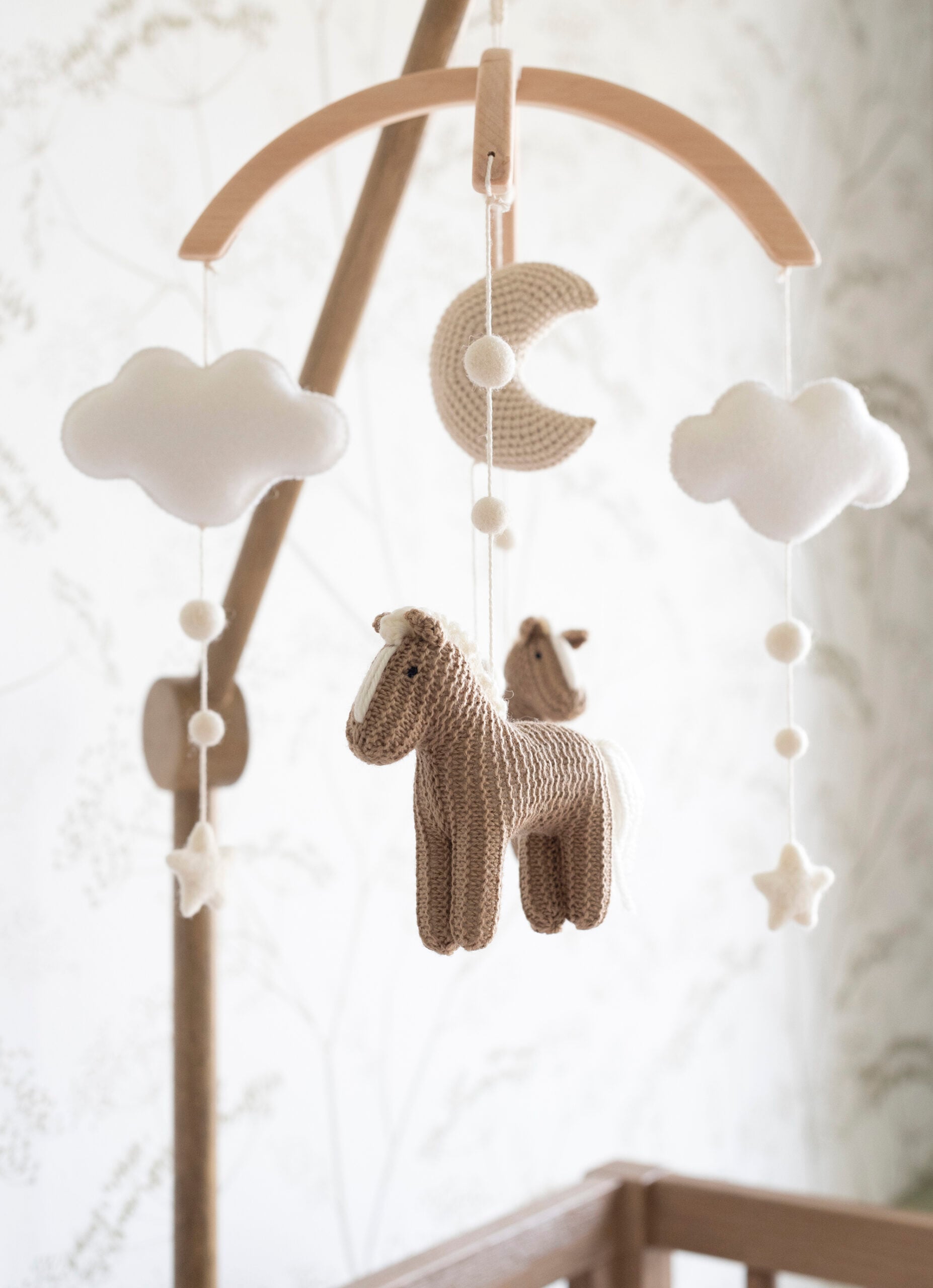 Crochet Horse Mobile in Little Girl Nursery
