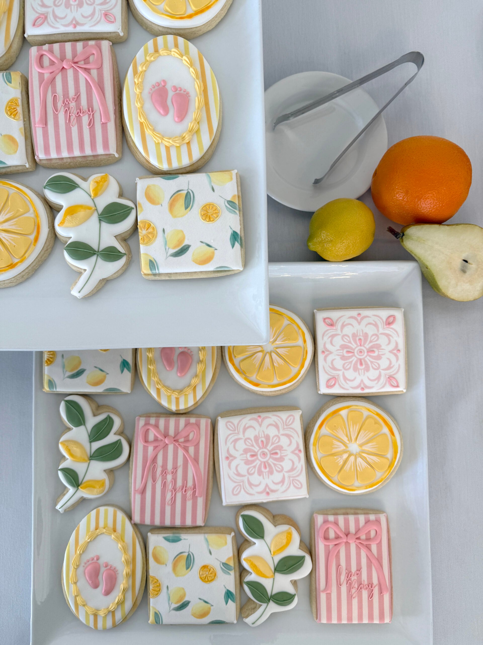 Italian Citrus Themed Baby Shower Cookies