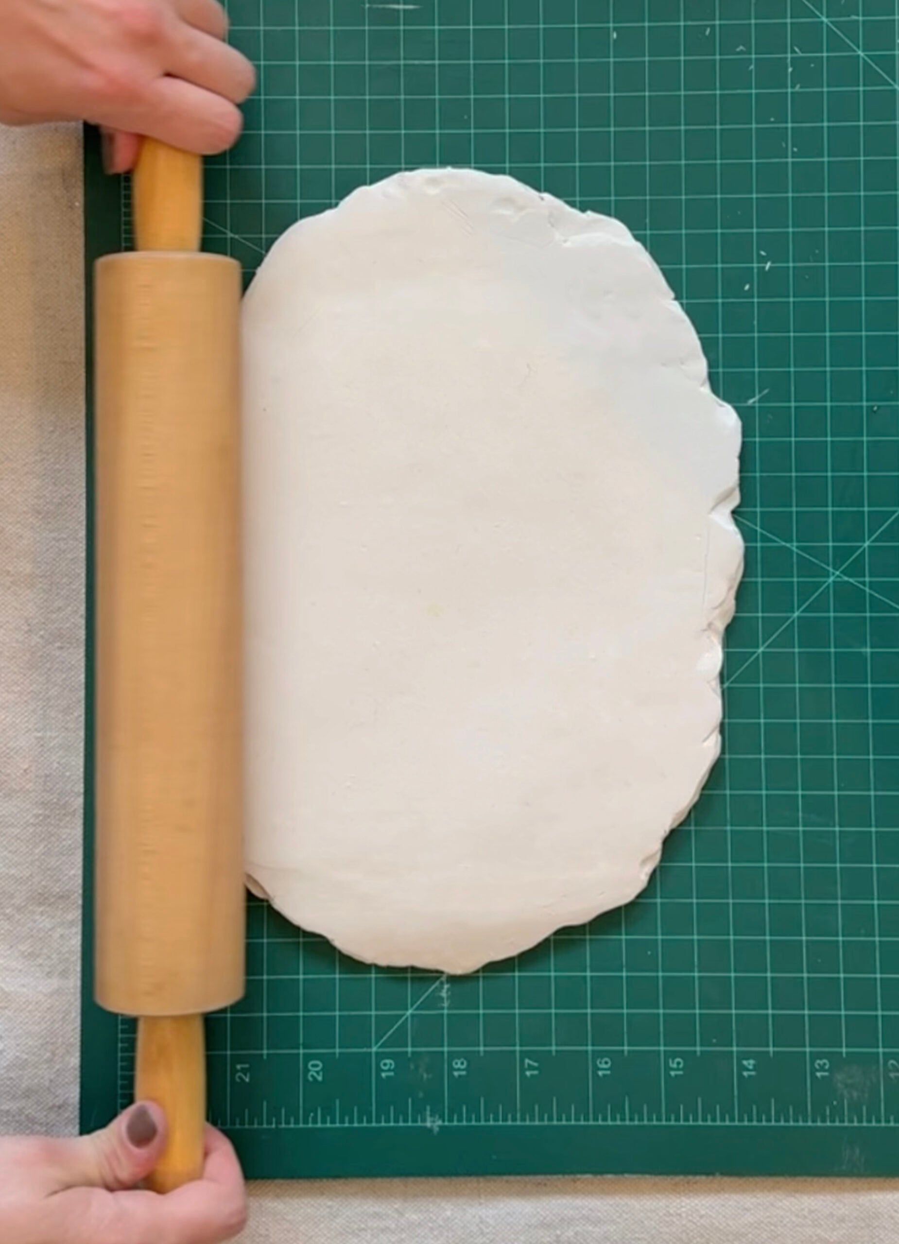 Rolling Out Modeling Clay for Floral Intaglio Relief