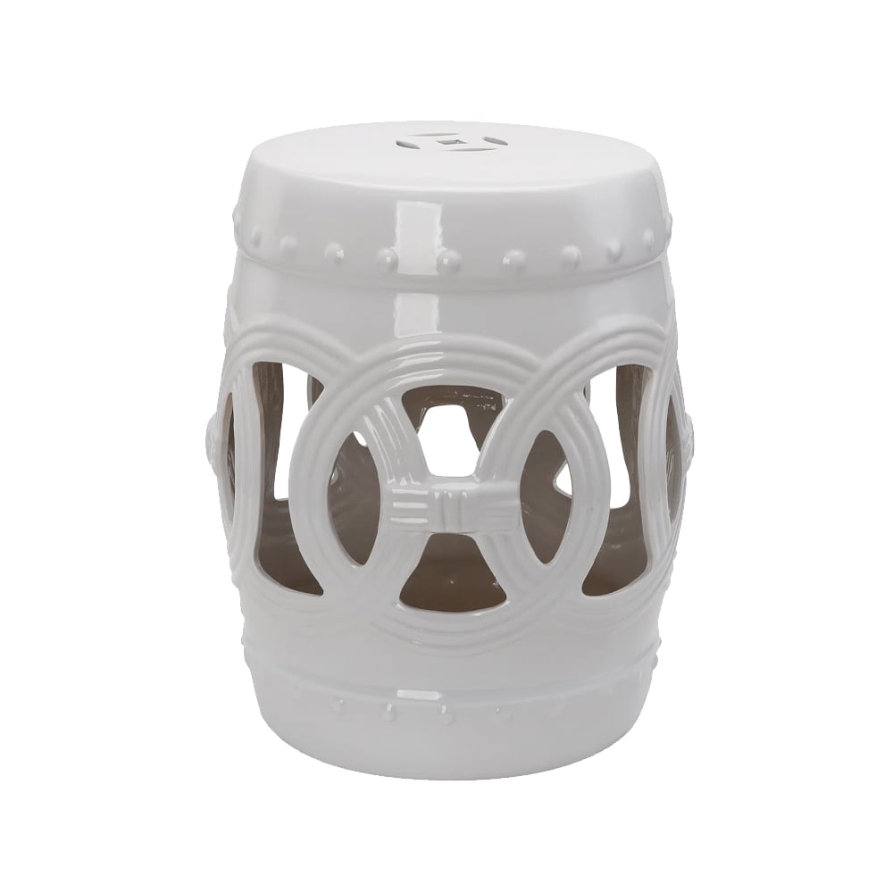 White Garden Stool