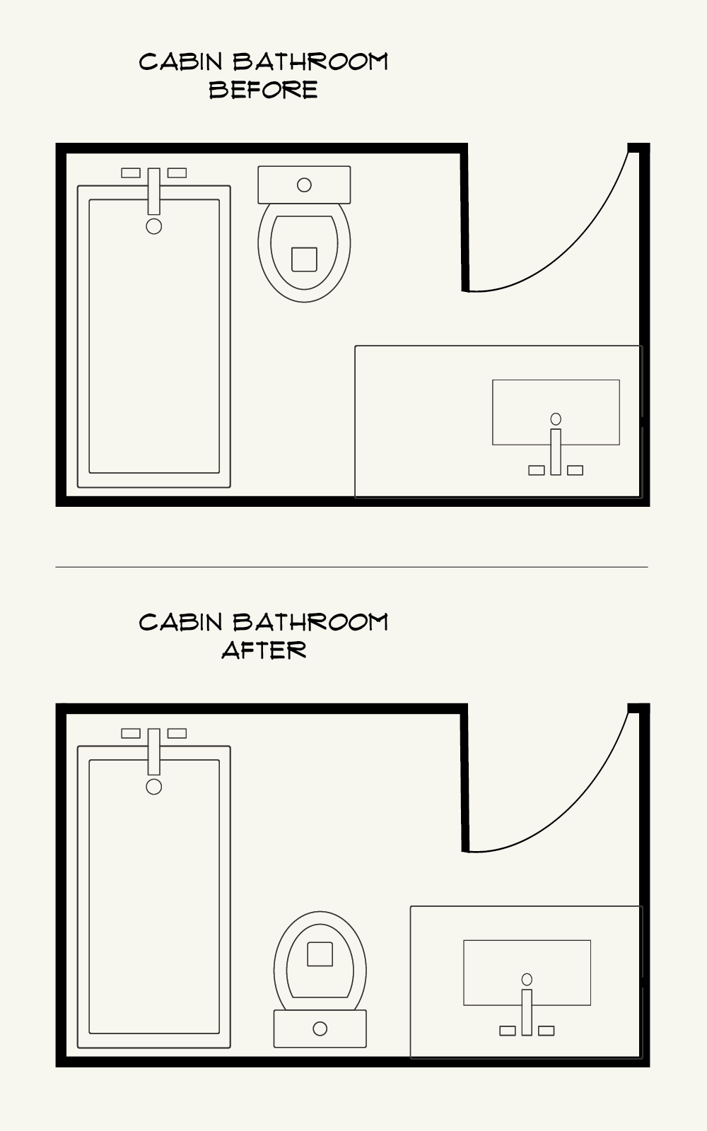 Cabin Main Bath Floor Plan Changes