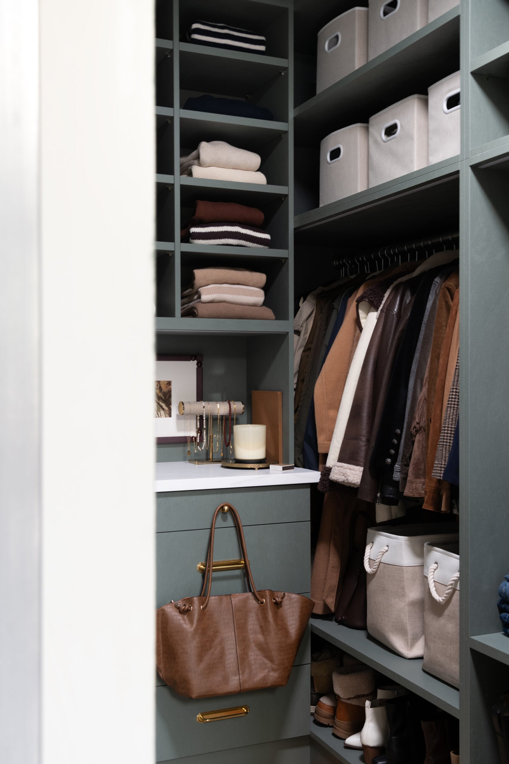 Dark Green Walk-In Closet