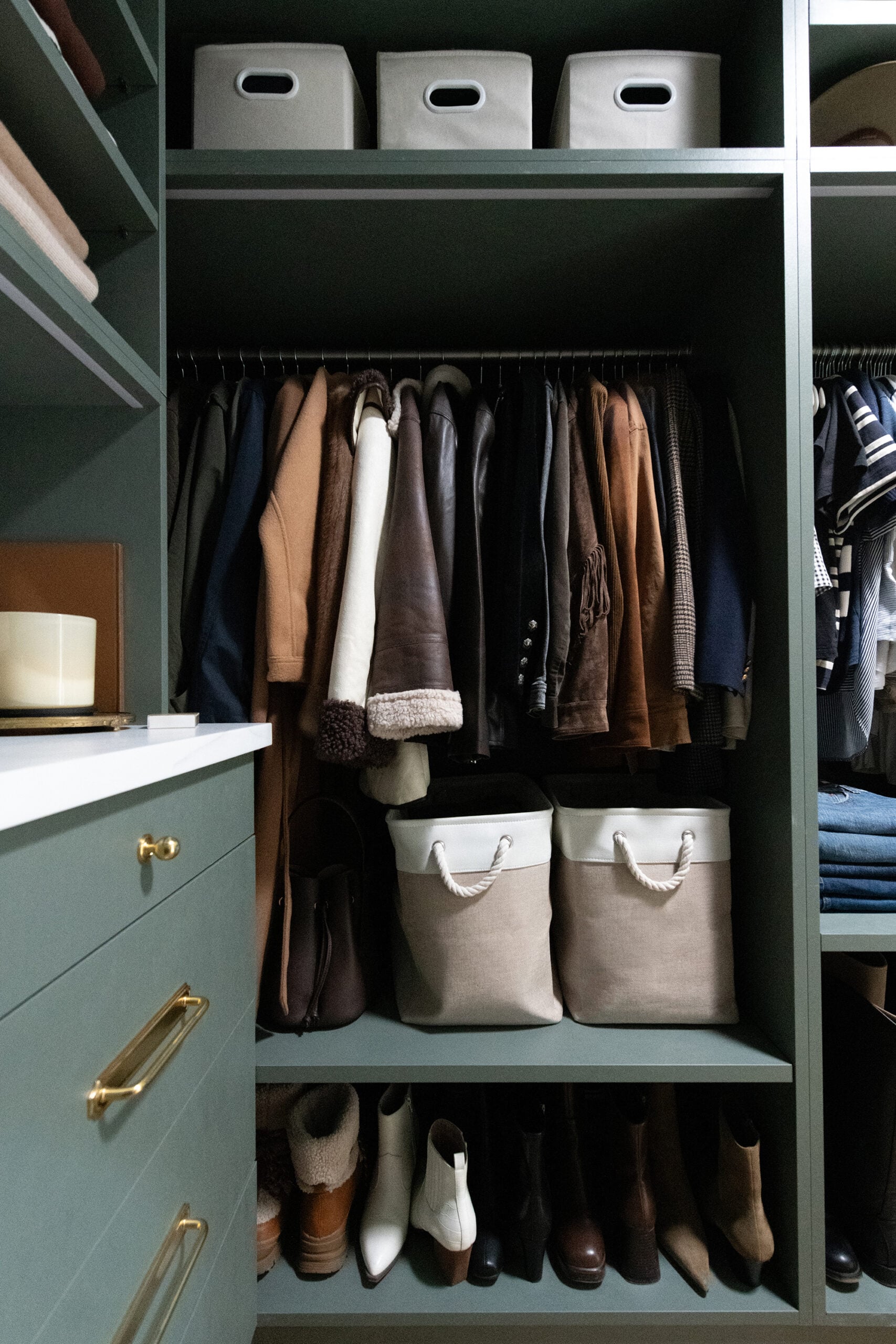 Hanging Space Above Boots in Walk-In Closet