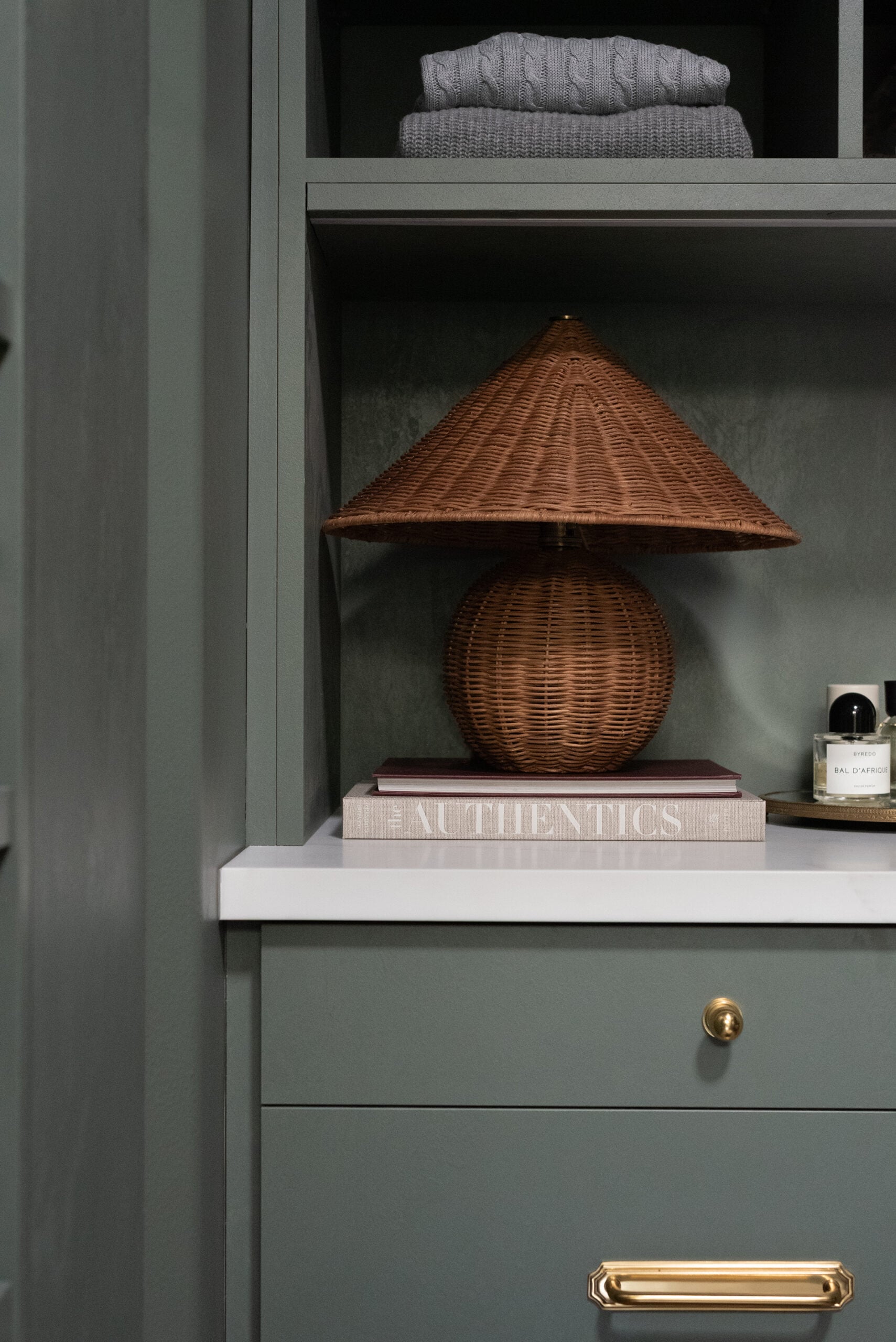 Slate Green Monolith Cabinets in Closet