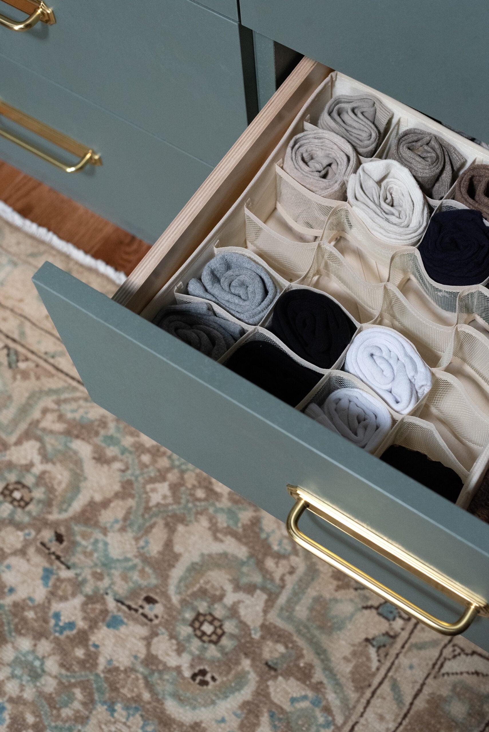 Sock Organizer Drawer Divider in Closet Drawer