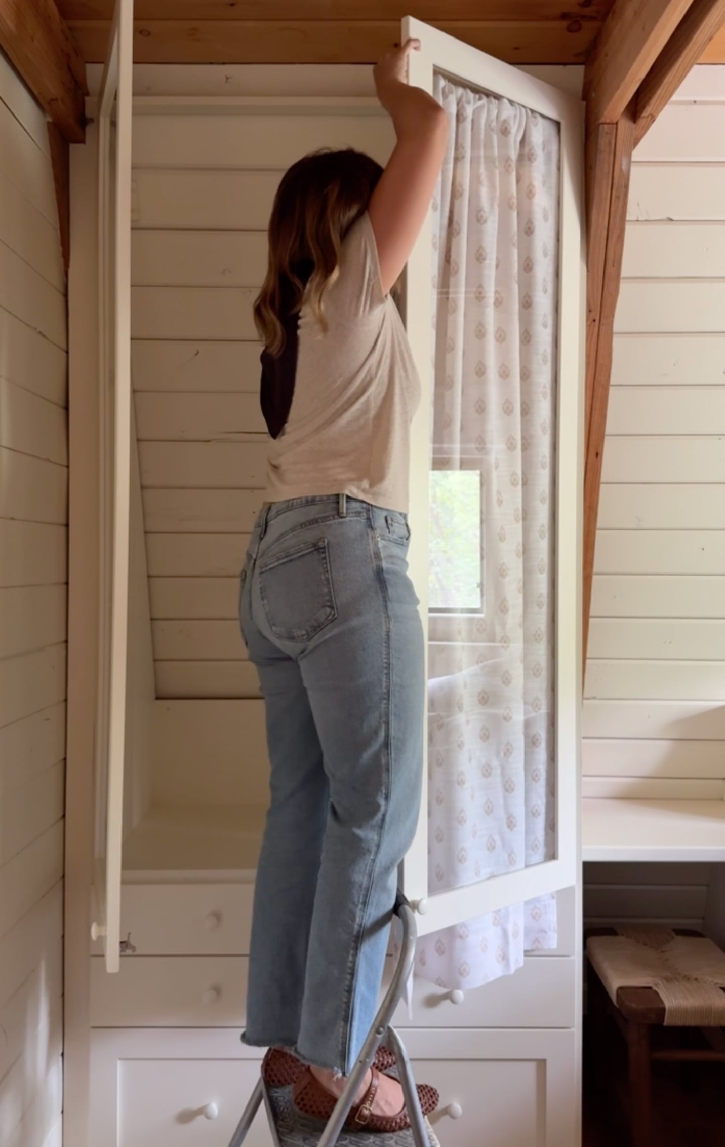 How to Add Fabric to the Back of a Cabinet Glass Door