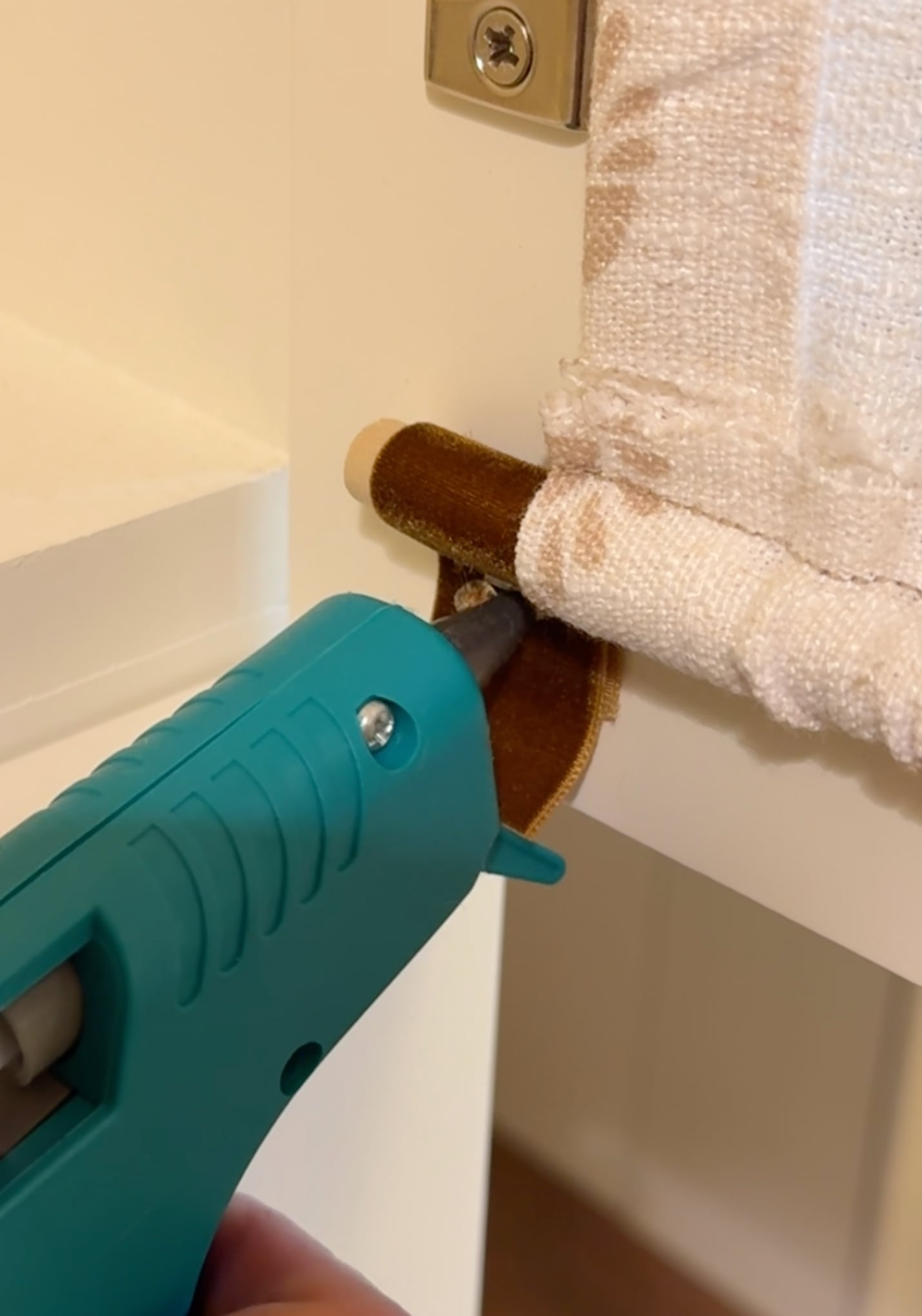How to Add Fabric to the Back of a Cabinet