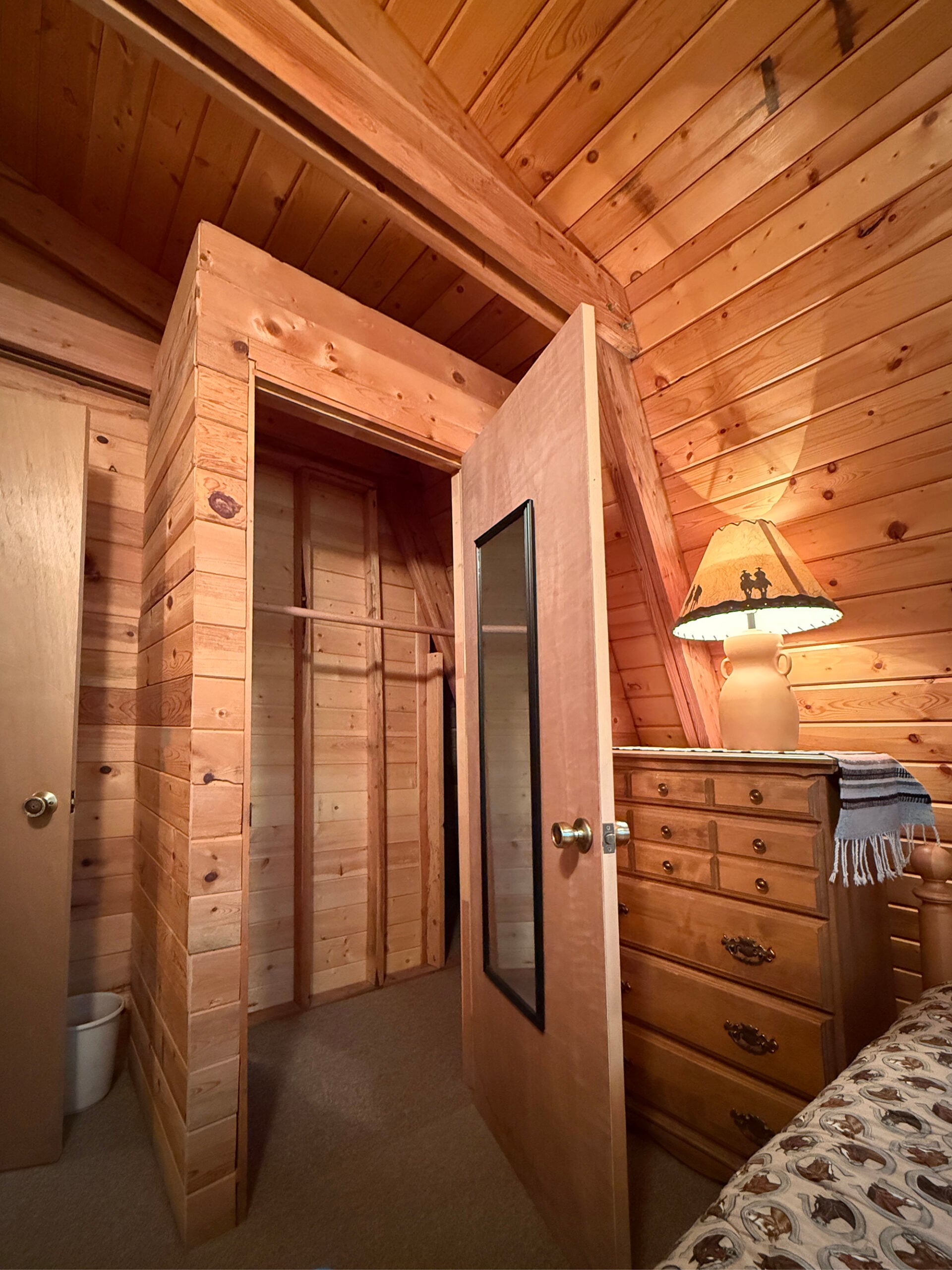 Cabin bedroom before with closet