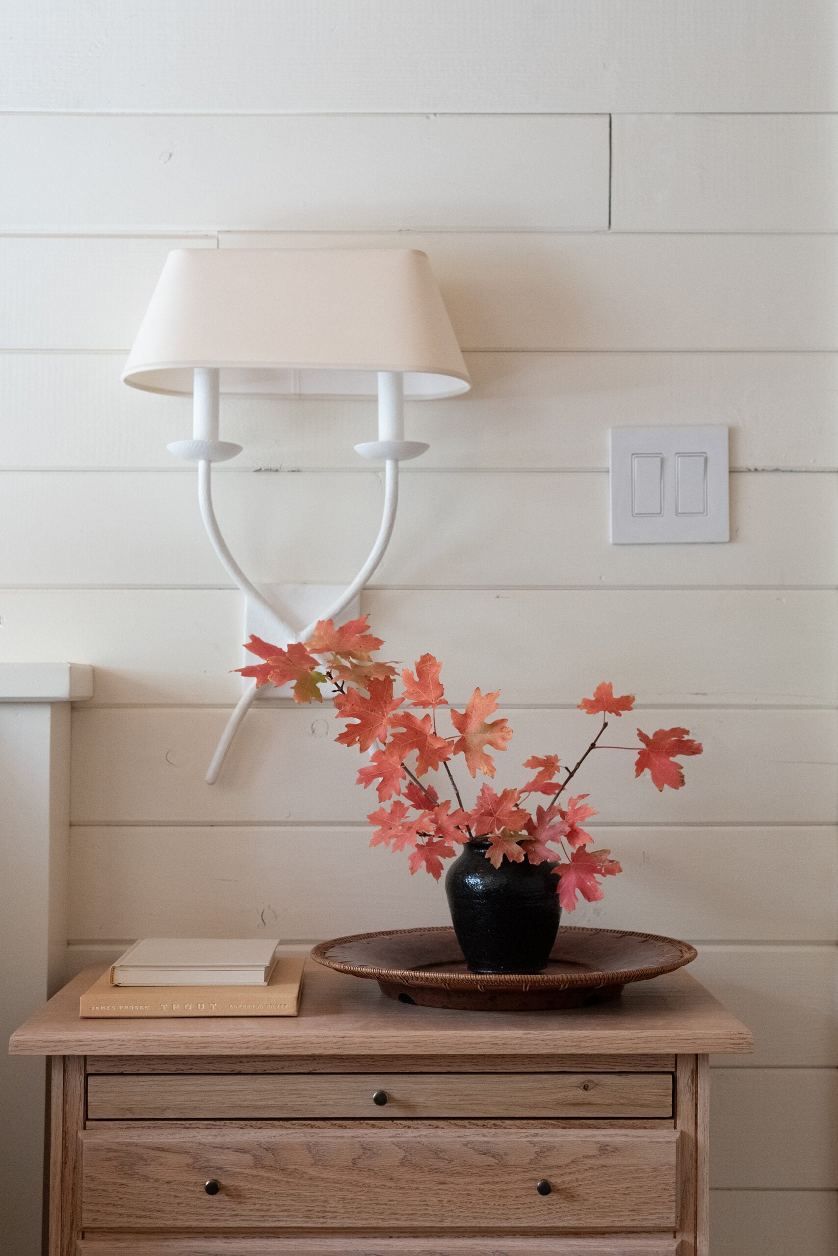 Double Sconce in Cabin Bedroom